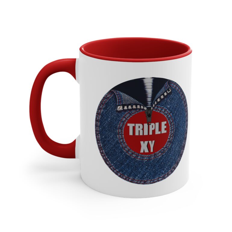 Triple XY Accent Mug - Denim Design for Coffee Lovers - Unique Gift Idea - Image 2